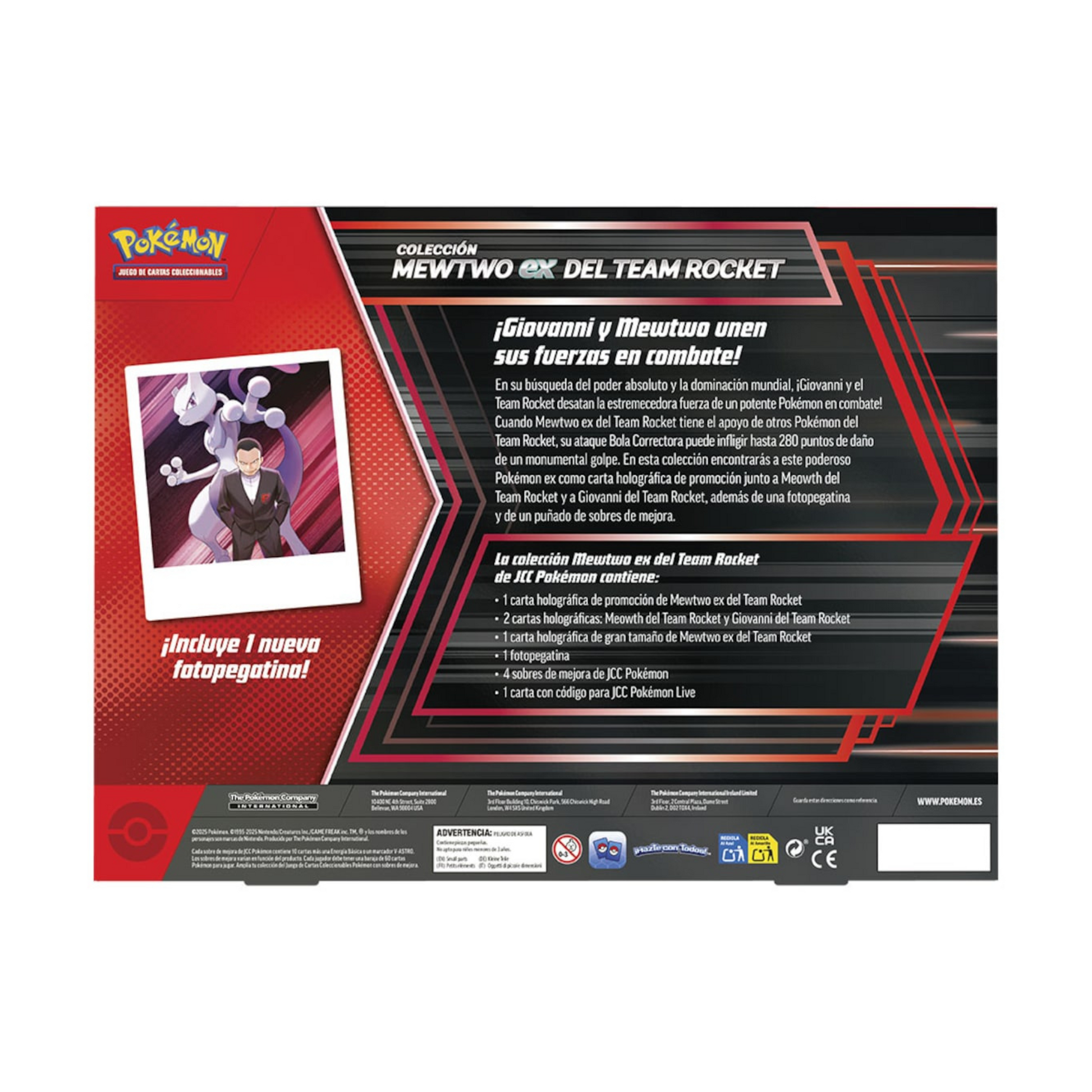 Caja de Colección Mewtwo Ex del Team rocket Pokémon
